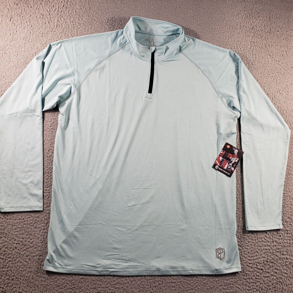 Born Primitive Shirt Men's 3XL Blue 1/4 Zip NWT Stretch Athleisure Pullover